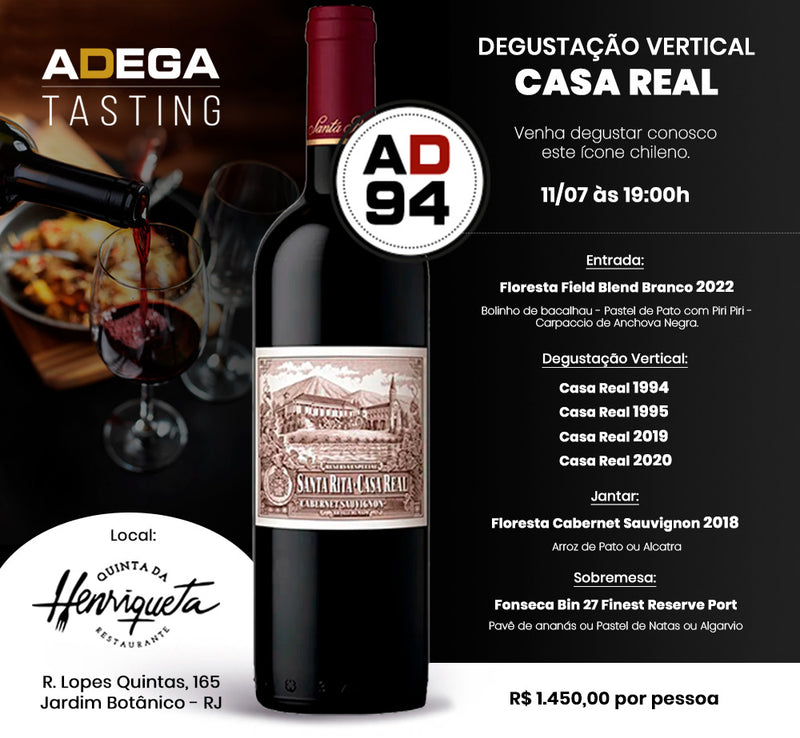 Adega Tasting - Degustação Vertical Casa Real - Rio de Janeiro