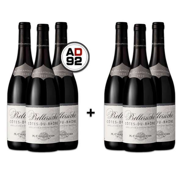 Chapoutier Côtes du Rhône Rouge Belleruche 2022 - Promoção de Aniversário - Leve 6 Pague 3