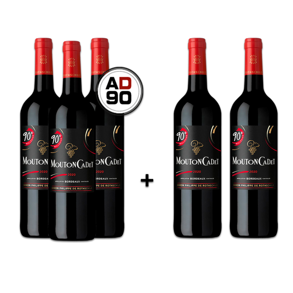 Mouton Cadet Bordeaux 90e Millésime 2020 - Promoção de Aniversário - Leve 5 Pague 3